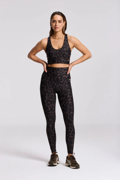 Classic Leggings High Waistband Leopard Cacao