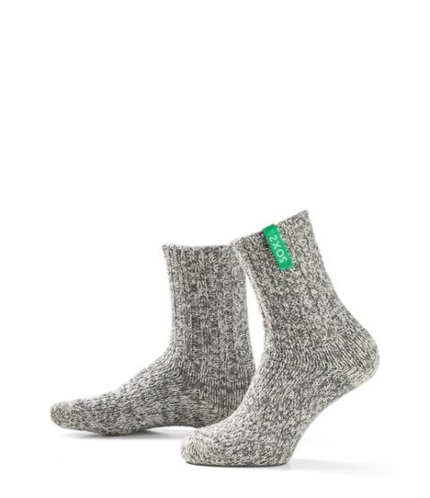 Damensocken graue Wolle Poison green