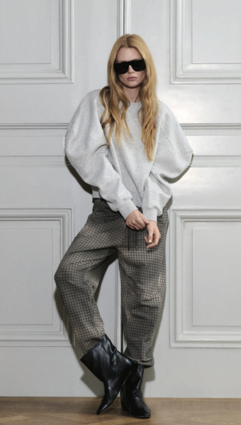 Puff Sleeve Sweater Neoprene light grey melee