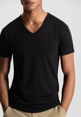 Vorschau: Eastwood 2 Pack V- Neck Tee Bamboo Black Vorschau: Eastwood 2 Pack V- Neck Tee Bamboo Black