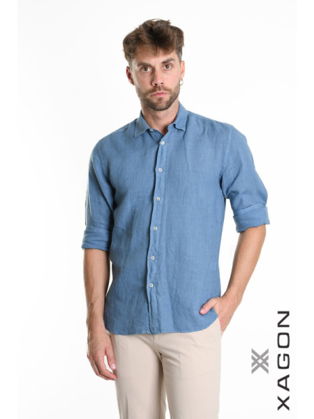 Shirt Lino Avion Denim Blue