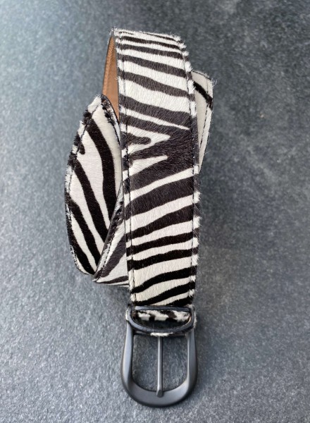 Leather Belt Kalbsfell Zebra
