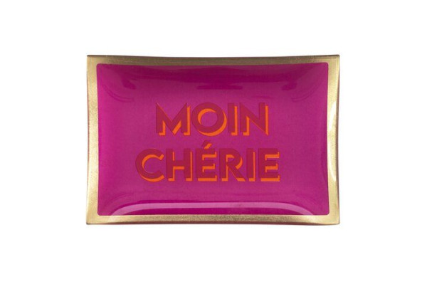 Love Plates Glasteller M Moin Cherie Neon Fuchsia