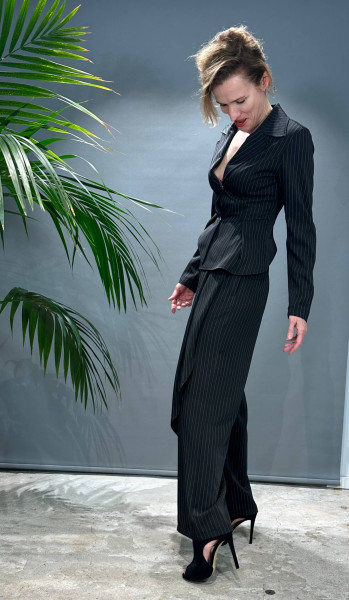 TROUSER Over Wide Fluido Pinstripe Black