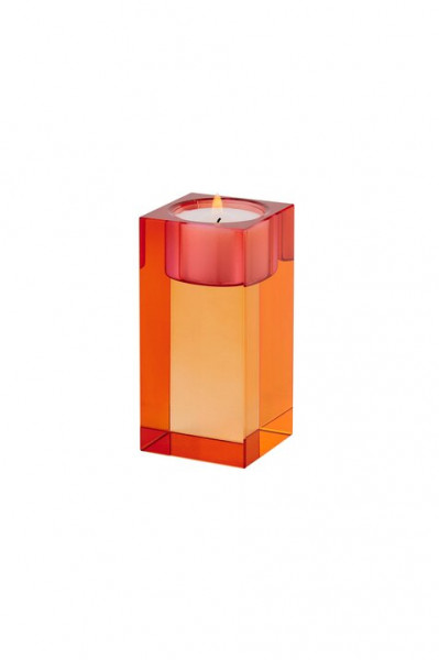Kristallglas Teelicht Orange/Rosa 10,3cm