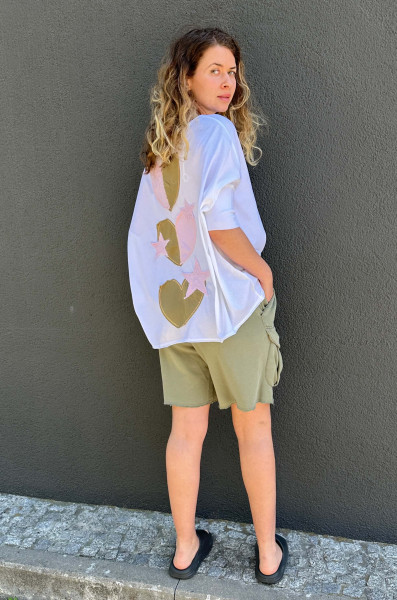 Papu Oversize T-Shirt Mit Rückenapplikationen white