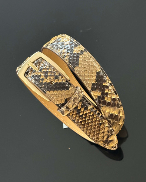 Leather Belt Python beige