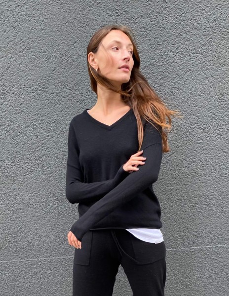 Jezabel Cashmere Pull Encre Noire