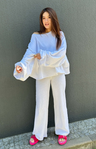 Frottee Sweatshirt Bira White Frottee Sweatshirt Bira White