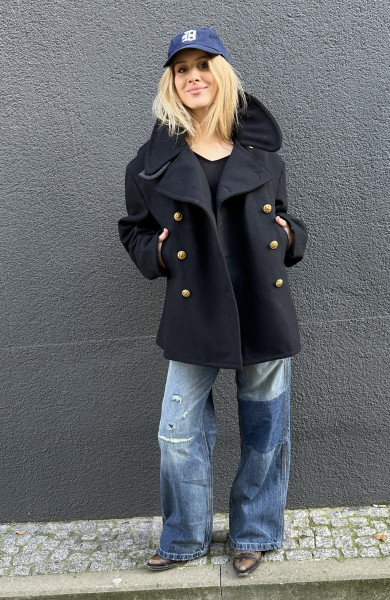 Oversized Peacoat black