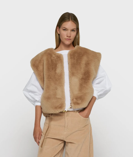 Sleeveless Fluffy Vest grey mango