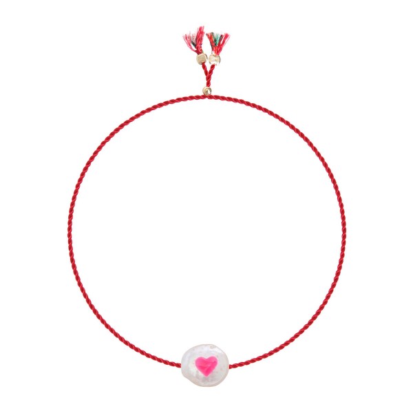 Charm Bracelet Heart Süßwasserperle