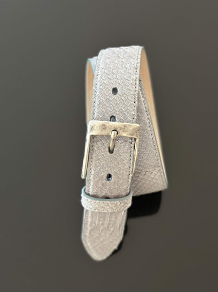 Leather Belt Python hellblau 4cm