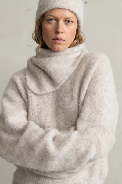 Anna Alpaca Strickpullover Beige Melange