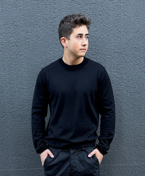 Roundneck Feinstrick Pullover black