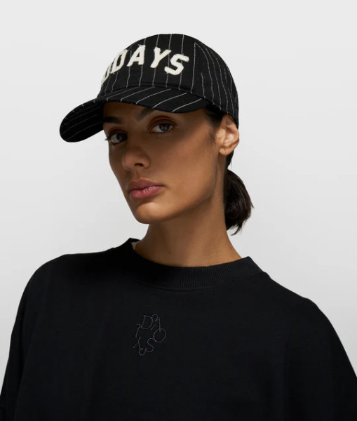 Cotton Cap Logo Stripes black