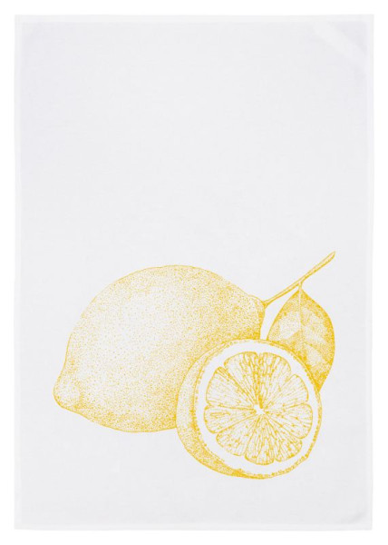 Geschirrtuch weiß, Zitrone