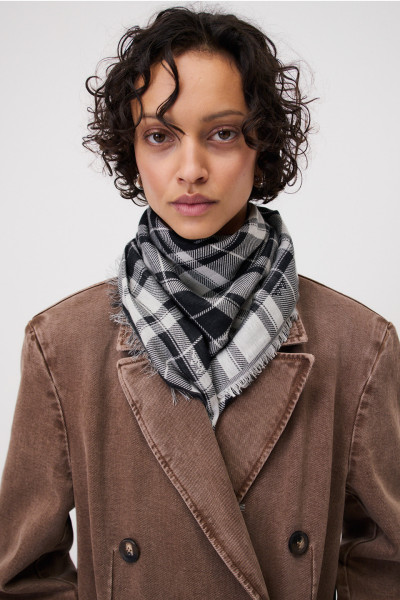 Cube Caitlyn Viscose Blend Off White/Black Check