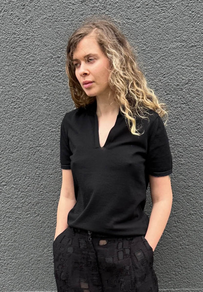 Polo V-Neck Knitwear black