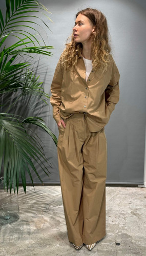 Popeline Bluse Caramello Popeline Bluse Caramello