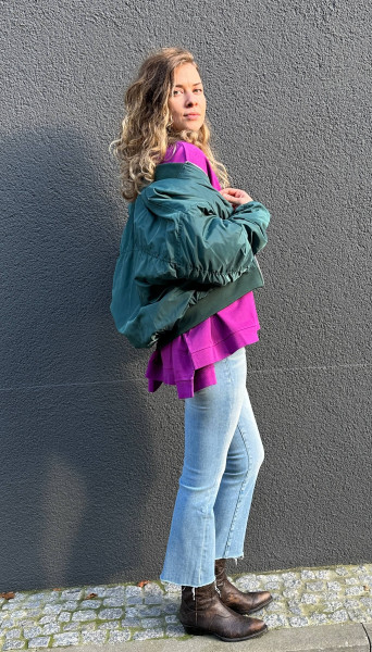 Bomber Jacket dark green/purple