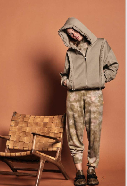 Sweatjacke mit Rüschen Saly olive