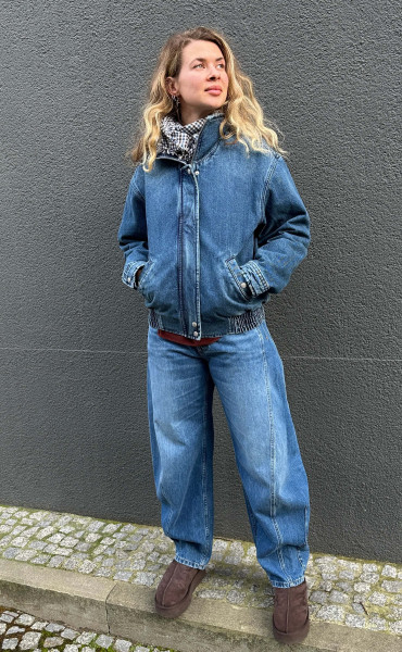 Jacket Juno Padded Denim Washed Blue