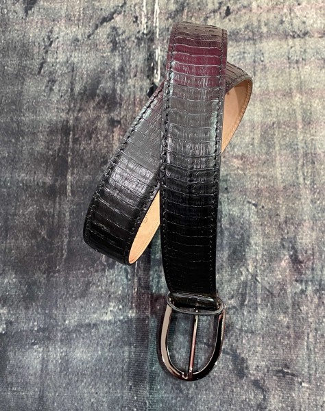 Leather Belt Cobra schwarz matt