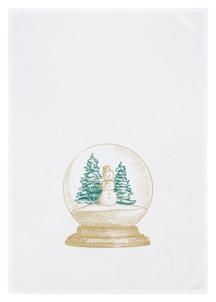 Geschirrtuch Weiss, Schneekugel