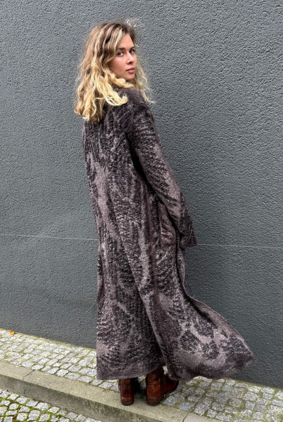Lungo Jacquard Knitted Coat Moro