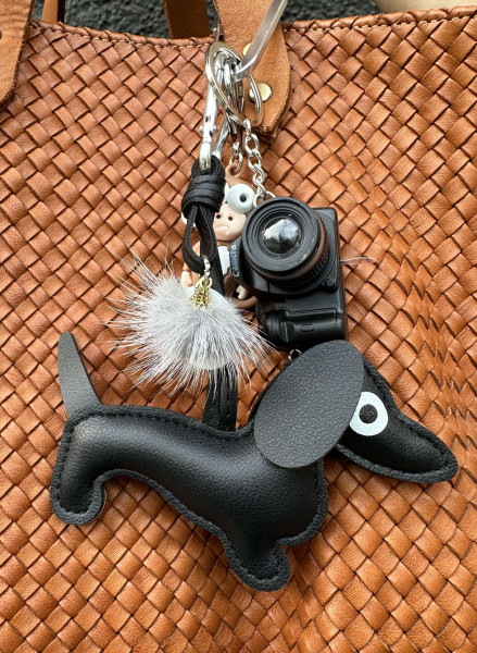 Bag Charm Dachshund black
