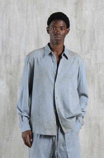 Hemd in Vintageblue & Mikro Toppings