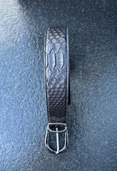 Leather Belt Python schwarz