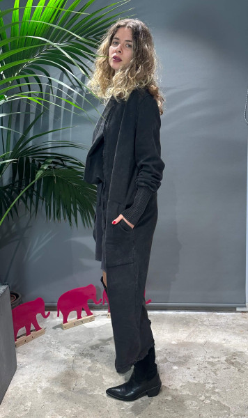 Langer Sweatmantel mit Herz-Print Zanthus black