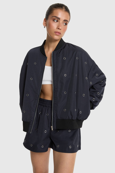 Eyelet Bomber navy