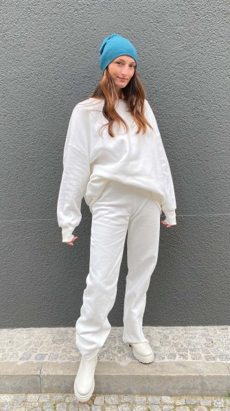 Jenara Wide Leg Sweatpant offwhite