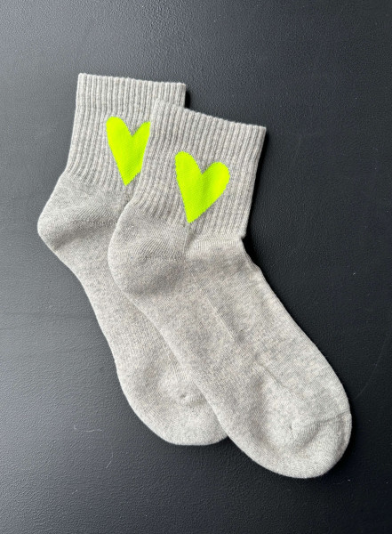 Socks Heart light grey melee