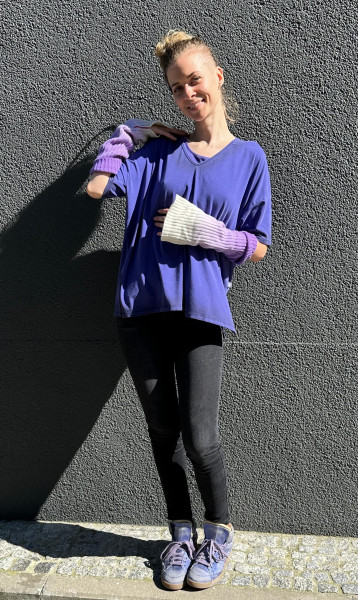 Giulia oversized Shirt Dark Lilac Spray