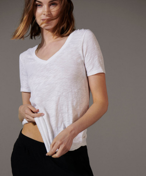 Slub Jersey V-Neck White