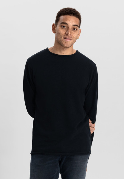 Newman Crew Jersey Long Sleeve Black