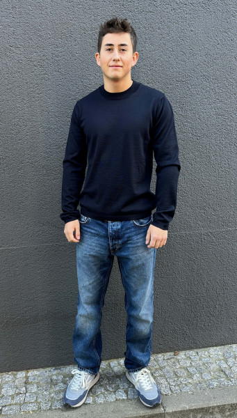 Roundneck Feinstrick Pullover navy