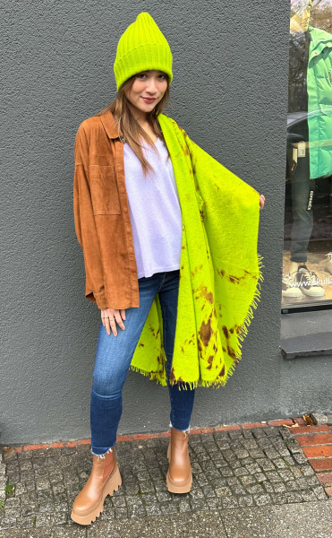 Cashmere Scarf Batic Neon Yellow / Ice Koffi