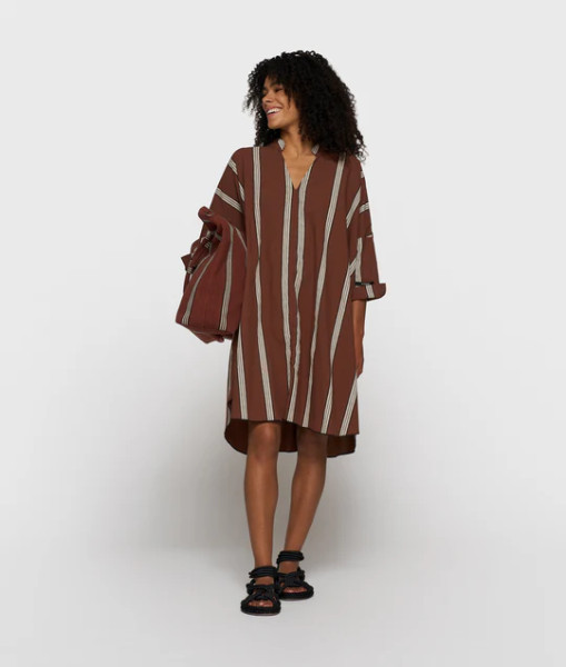 A-Line Tunic Stripes deep brown
