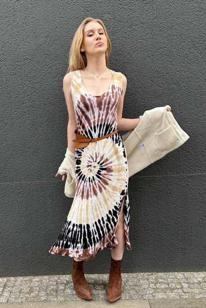 Ramo Sunny Sleevless Linen Long Dress Camelo