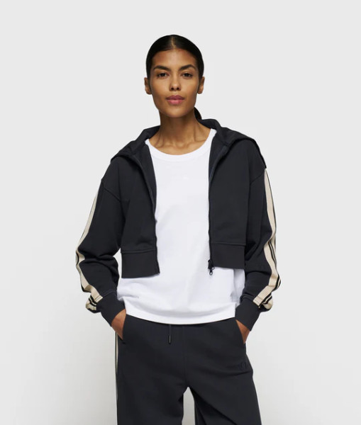 Cropped Zip Cardigan Fleece dark navy