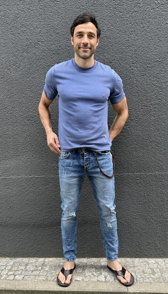 Feinstrick T-Shirt Sky Blue