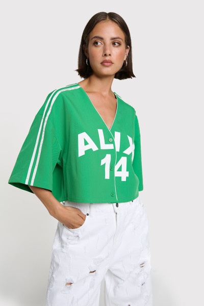 Cropped Baseball Shirt bright green