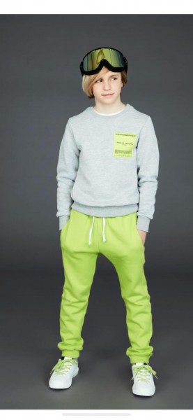 Felpa Boy Grigio Melange/Chrimc
