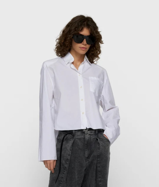 Cropped Shoulder Shirt white
