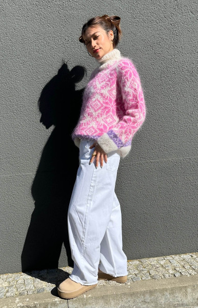 Norweger Rebel Granny Knit Off-white/Fuchsia
